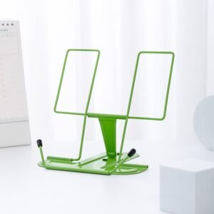 Metal Book Stand for Desk, Adjustable Reading Rest Book Holder, Portable  Documents Holder, Sturdy Typing Stand for Recipes Textbooks Tablet Music Books with Page Clips (Green)