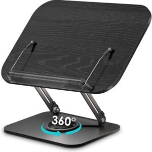Book Stand for Reading,Book Holder, Height&Angle Adjustable, 360° Rotating Base, Foldable and Portable, Lightweight for Office, Kitchen, School Textbook, Recipe, Magazine,Table B