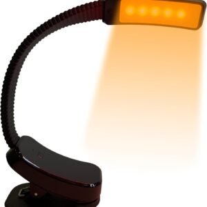 Red Light -  - Amber Light Book Lights for Reading at Night - Portable, Rechargeable Book Light Clip On with 360° Gooseneck - Reading Lights for Books in Bed