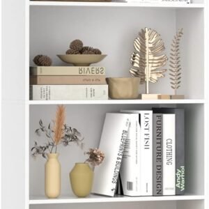 6-Tier Open Bookcase and Bookshelf, Freestanding Display Storage Shelves Tall Bookcase for Bedroom, Living Room and Office, White