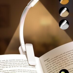 Book Light,Reading Lights for Books in Bed,AAA Battery Clip-On Led Reading Light with 3 Colors & Stepless Dimming,Portable and Ultra-Lightweight with Long Runtime(White)