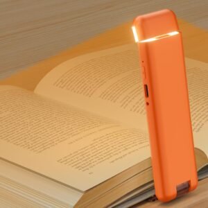 Reading Light,Rechargeable Book Light for Reading in Bed,Upgraded Portable Clip-on LED Bookmark Lamp with Damping Hinge,Long Lasting,3 Colors&5 Brightness&Timer for Book Lovers,Kids(Orange)