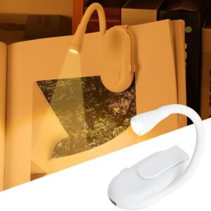 Book Light Clip on Reading Light for Bed, USB Rechargeable Book lamp, Book Gifts for Women Men, Portable 3 Color Dimmable LED Small Book Accessories for Reading Lovers(Black) (White)