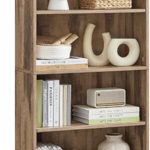 Collection - Bookshelf, 6-Tier Bookcase, Book Shelf, Open Storage Shelf, 9.4 x 23.6 x 63.3 Inches, for Living Room, Home Office, Dinning Room, Camel Brown